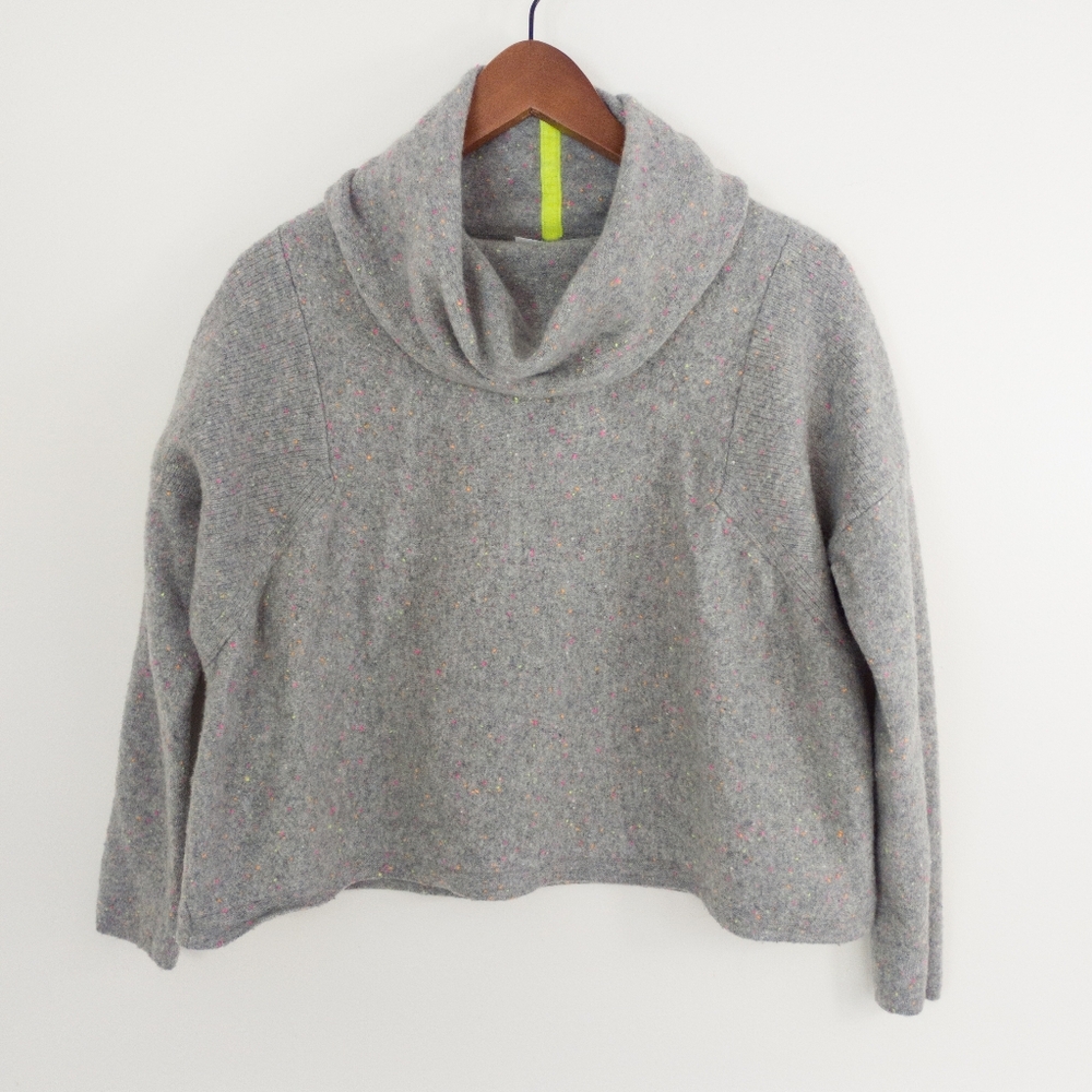 Duffy 100% Cashmere Cropped Sweater Gray Size Medium